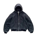 Heavyweight Vintage Ripped Acid Wash Zip up